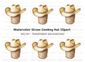 Straw Cowboy Hat Clipart Bundle