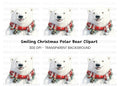 Smiling Polar Bear Christmas Clipart Bundle