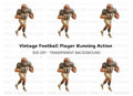 Vintage Football Player Clipart Bundle