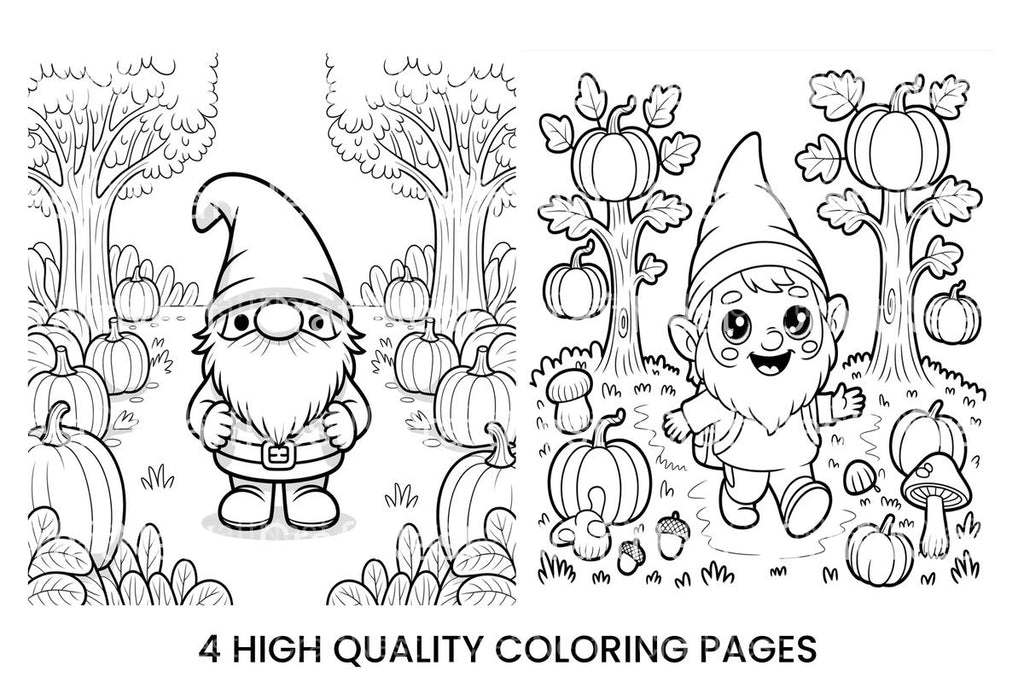 Gnome Pumpkin Patch Coloring Books