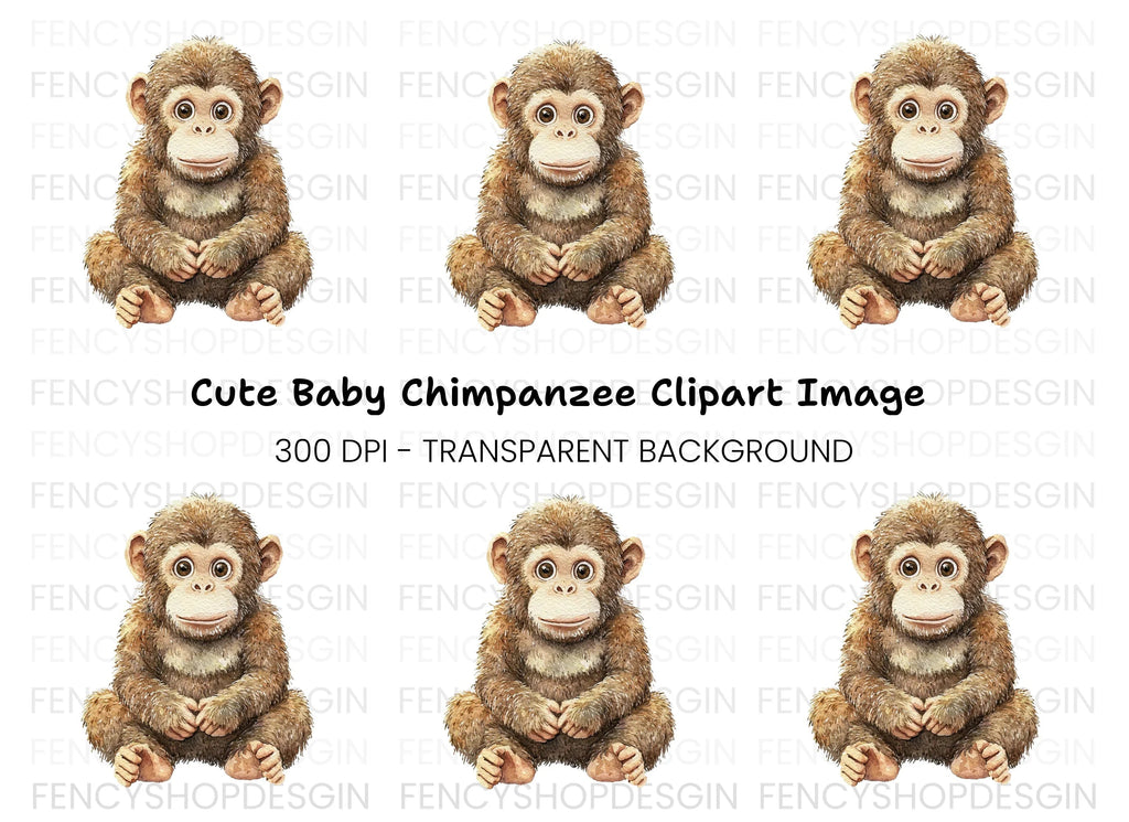 Adorable Baby Monkey Clipart Bundle