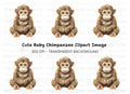 Adorable Baby Monkey Clipart Bundle