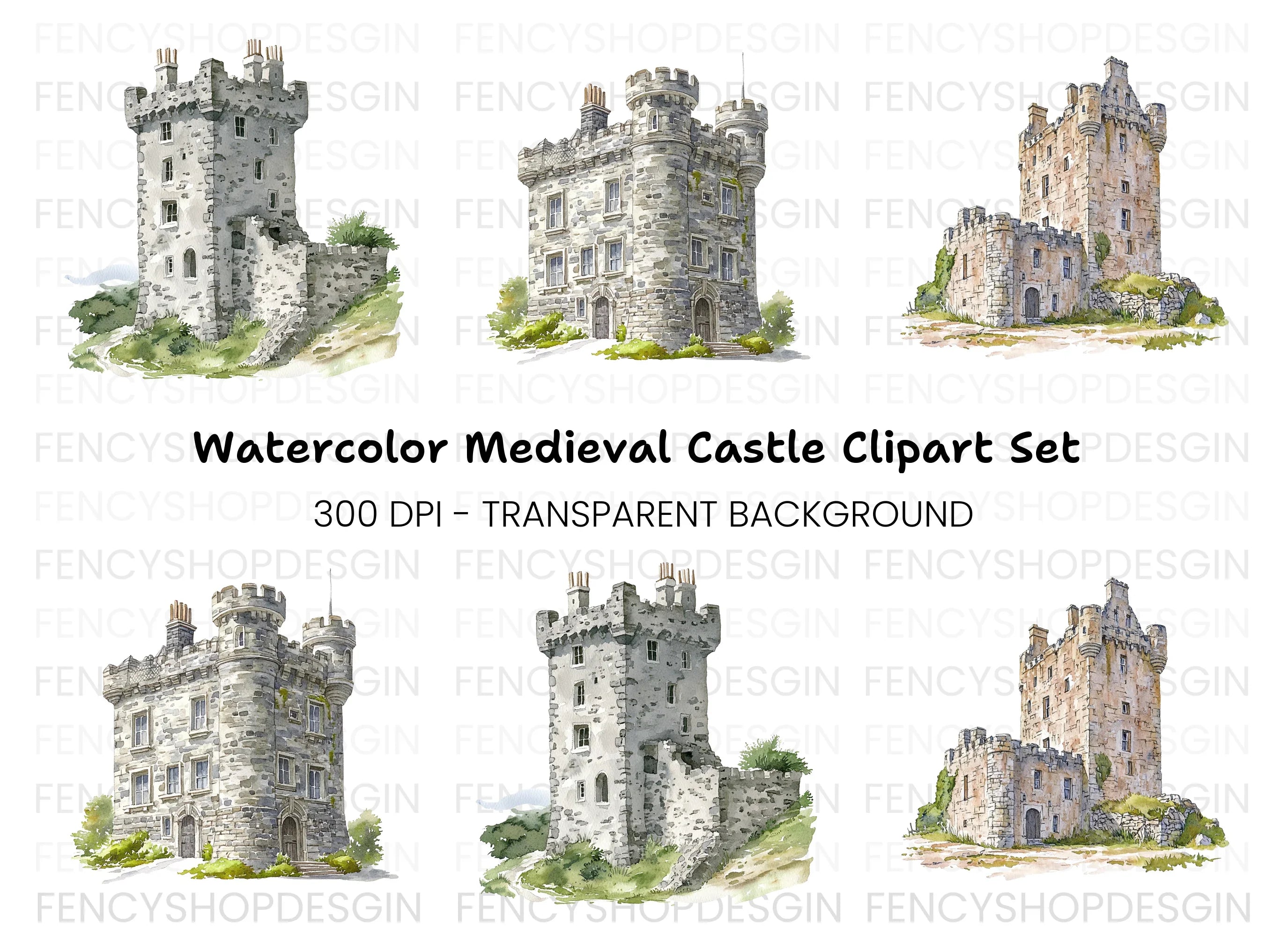 Medieval Castles Clipart Bundle