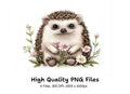 Charming Baby Hedgehogs with Flowers Clipart Bundle