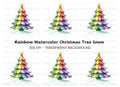 Rainbow Christmas Tree Clipart Bundle