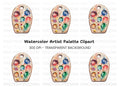 Wooden Paint Palette Clipart Bundle
