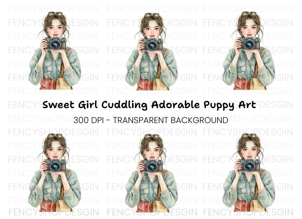 Girl Photographer Clipart Bundle