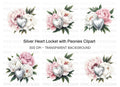 Heart Locket Peony Clipart Bundle