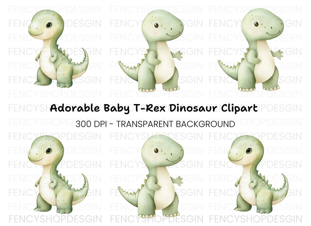 Cute Baby Dinosaur Clipart Bundle