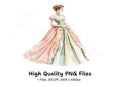 Elegant Victorian Ball Gown Clipart Bundle