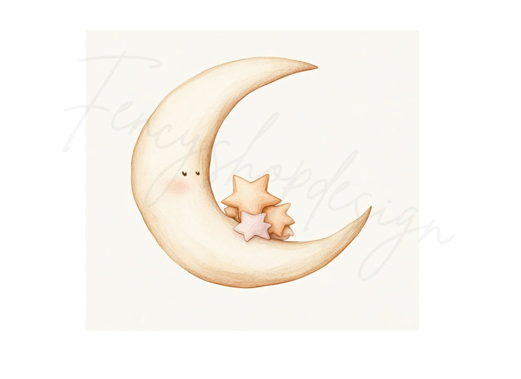 Dreamy Moon and Stars Clipart Bundle