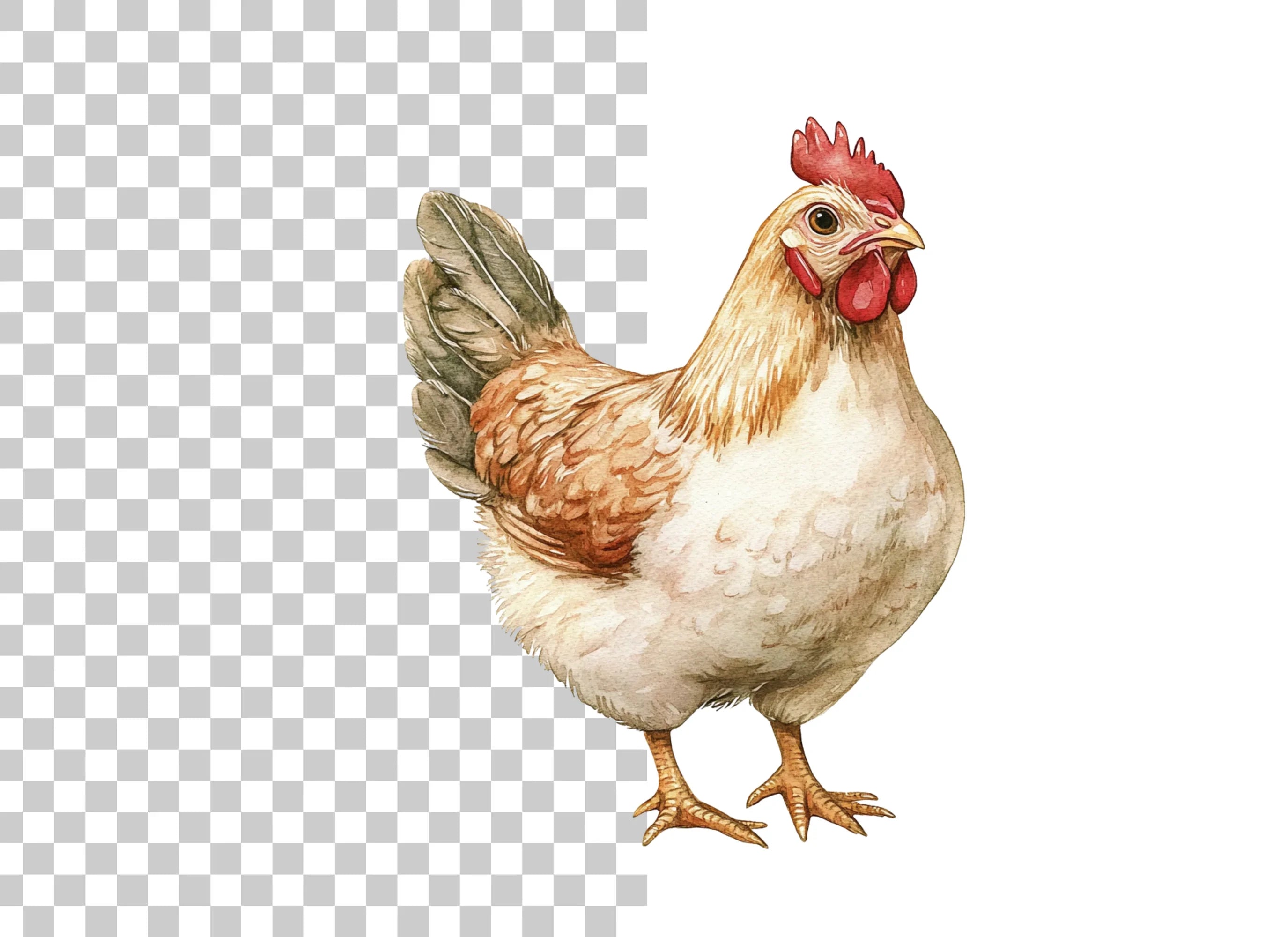 Brown Hen Farm Animal Clipart Bundle