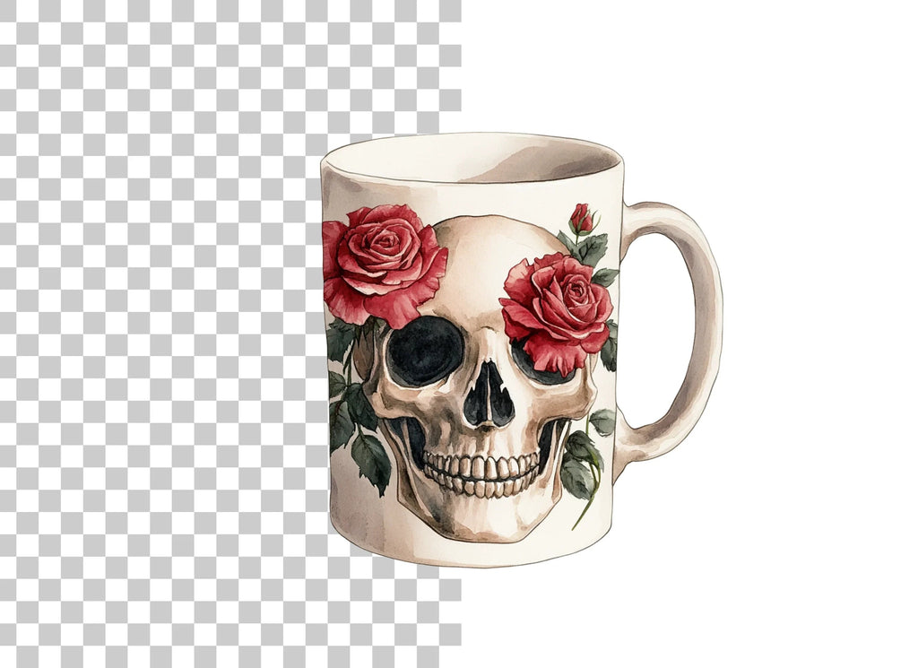 Skull Roses Clipart Bundle