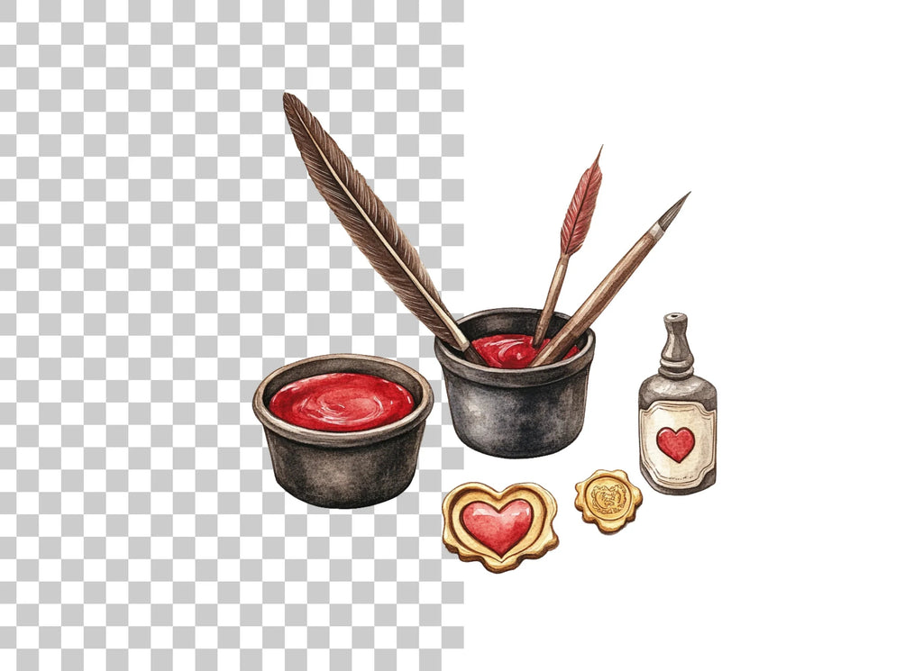 Vintage Love Letter Writing Clipart Bundle