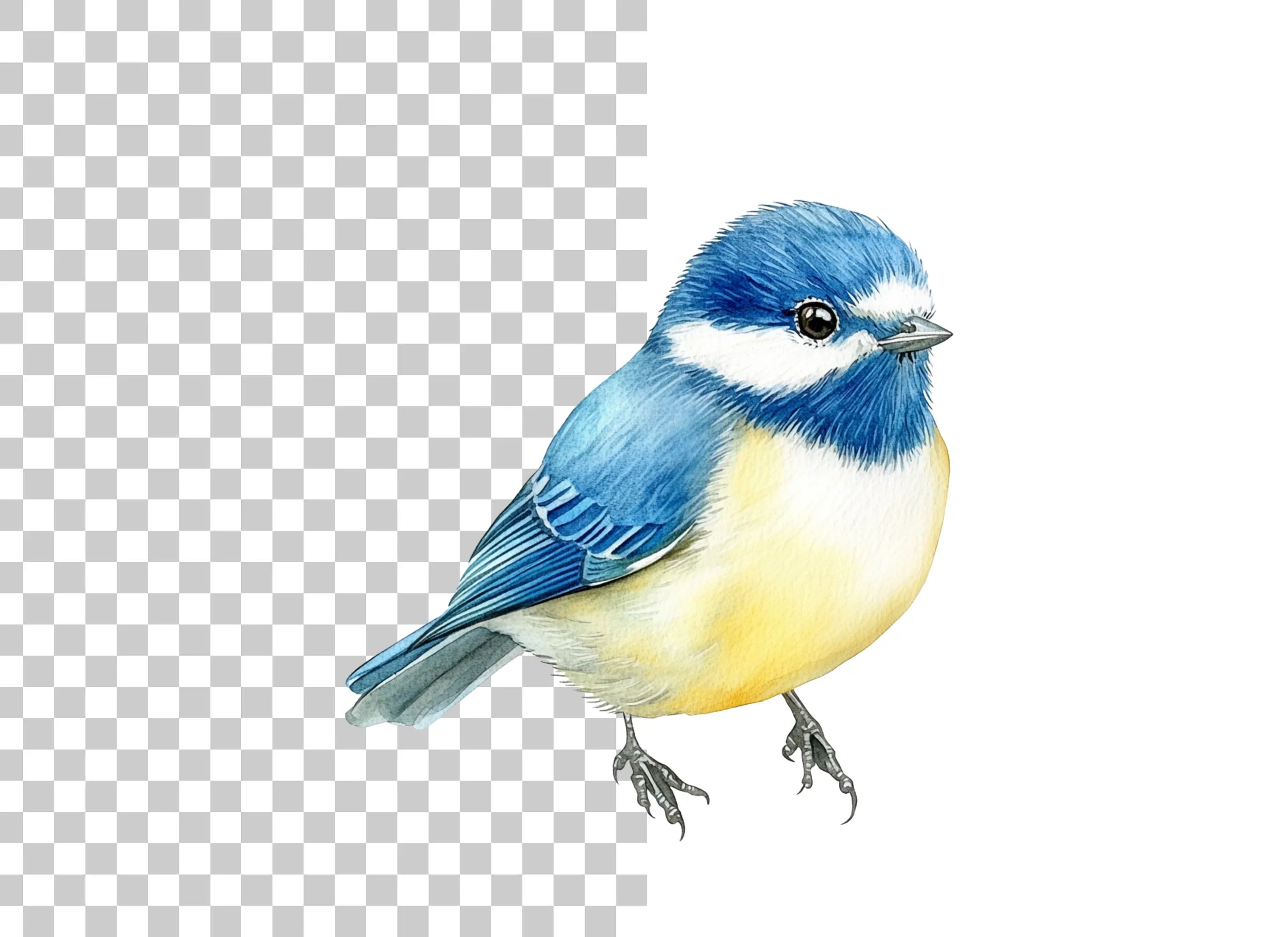 Cute Blue Tit Birds Clipart Bundle