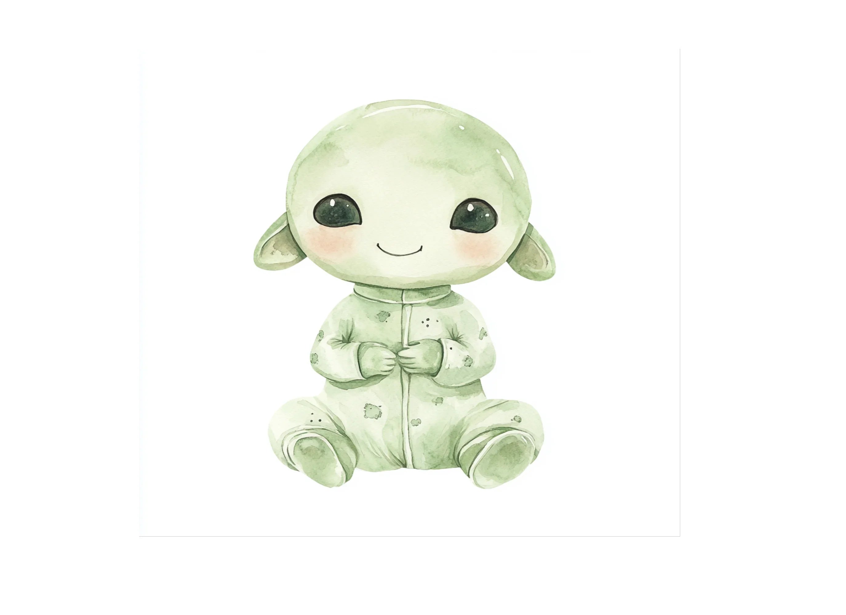 Cute Baby Alien Clipart Bundle
