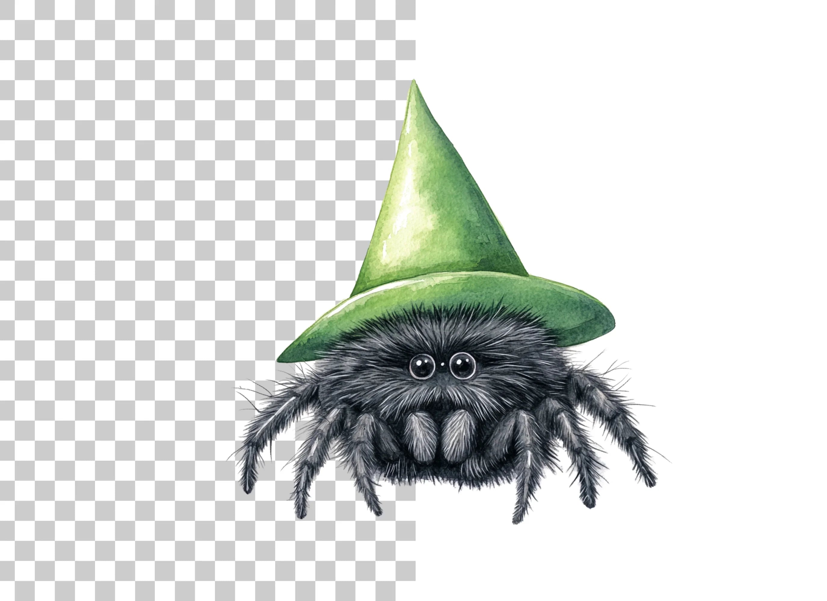 Cute Spider Witch Hat Halloween Clipart Bundle