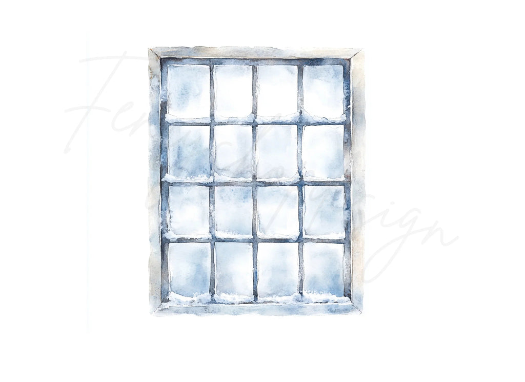 Frosted Winter Window Clipart Bundle