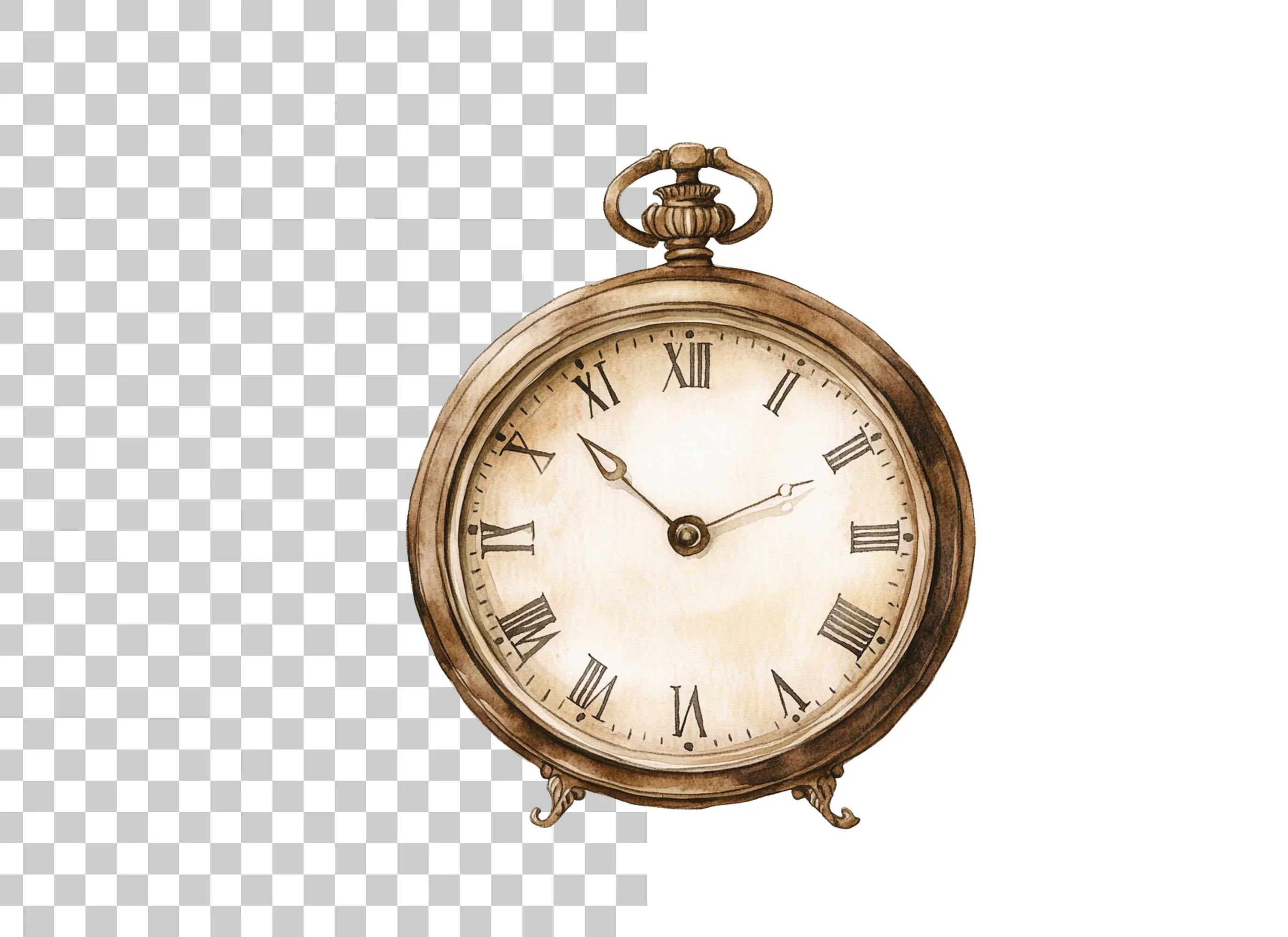 Antique Pocket Watch Clipart Bundle