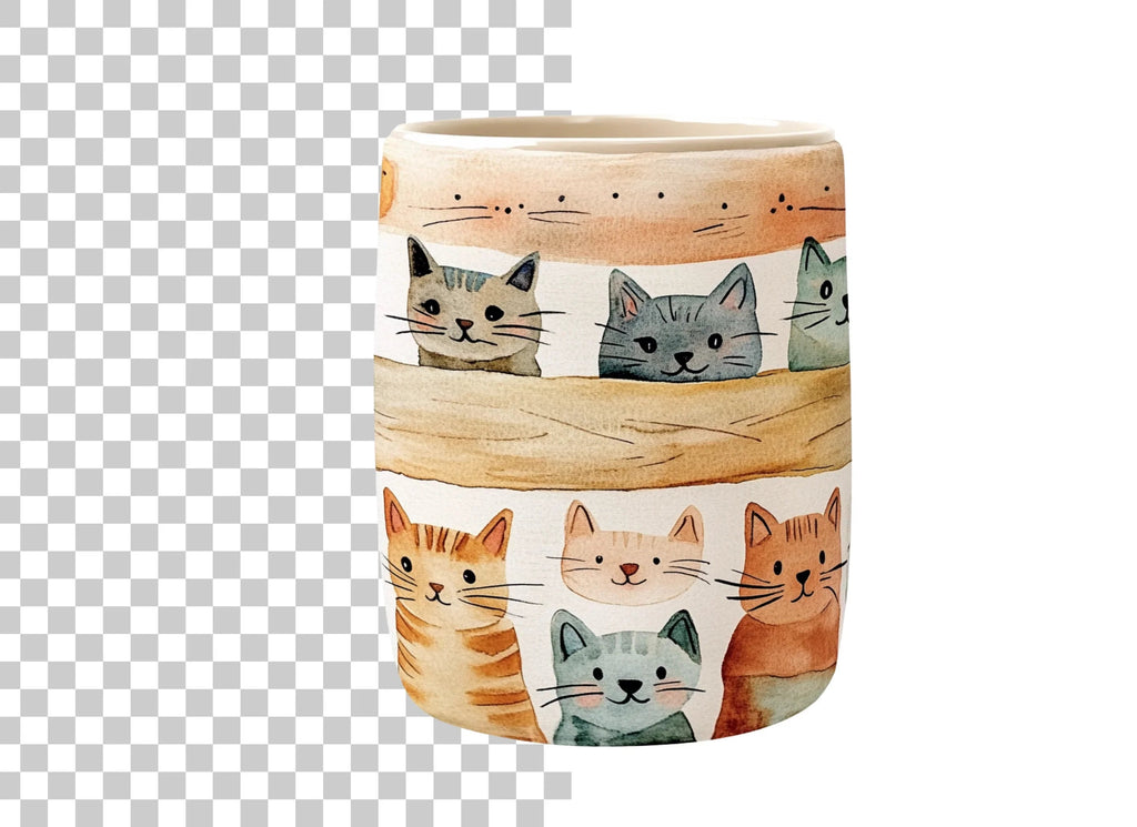 Cute Cat Faces Clipart Bundle