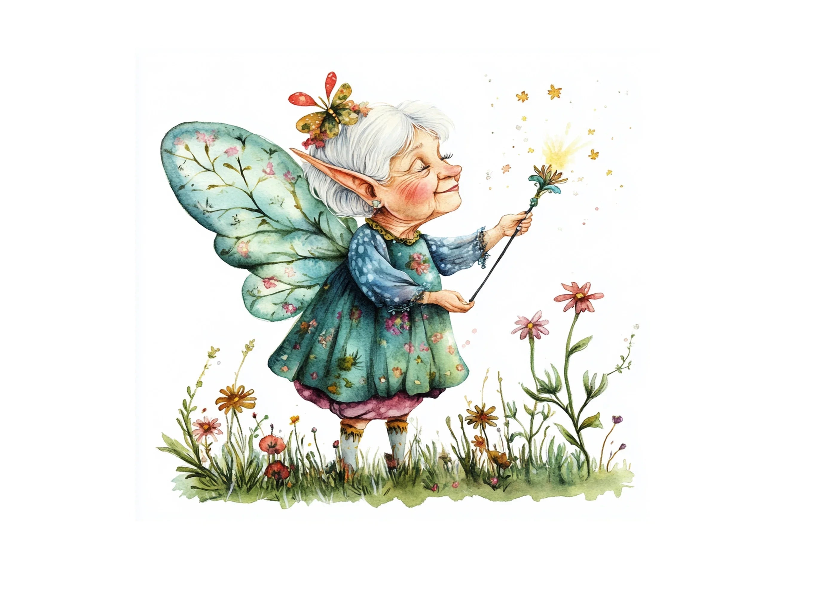 Elderly Fairy Clipart Bundle