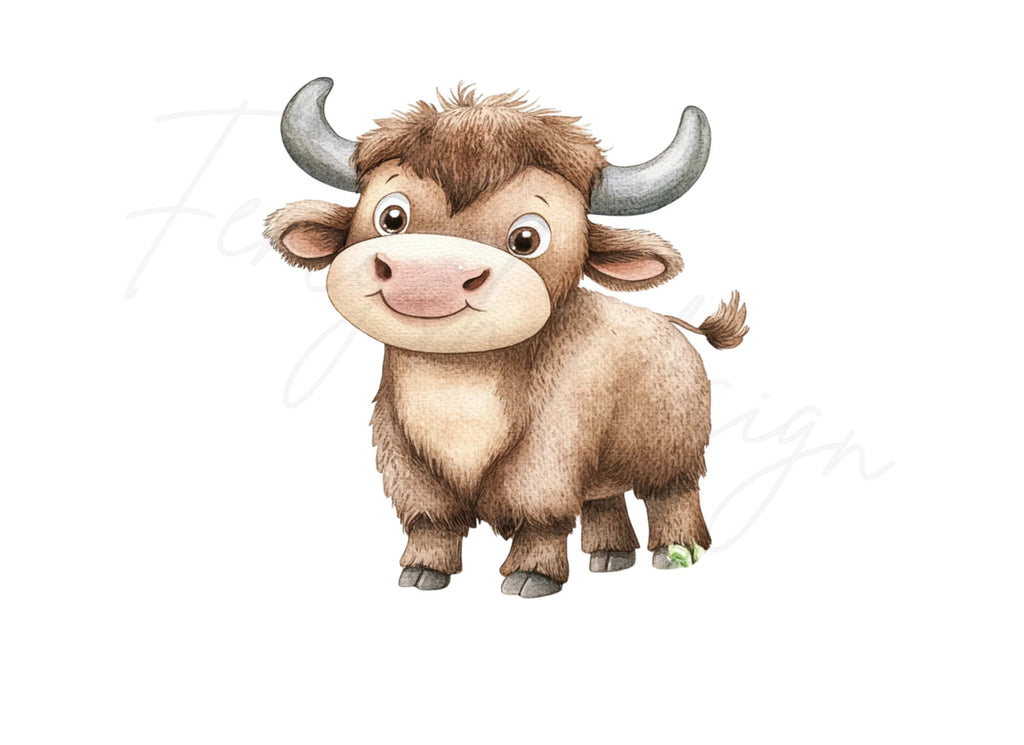 Adorable Baby Bull Clipart Bundle