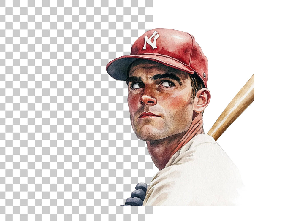 Vintage Baseball Player Clipart Bundle
