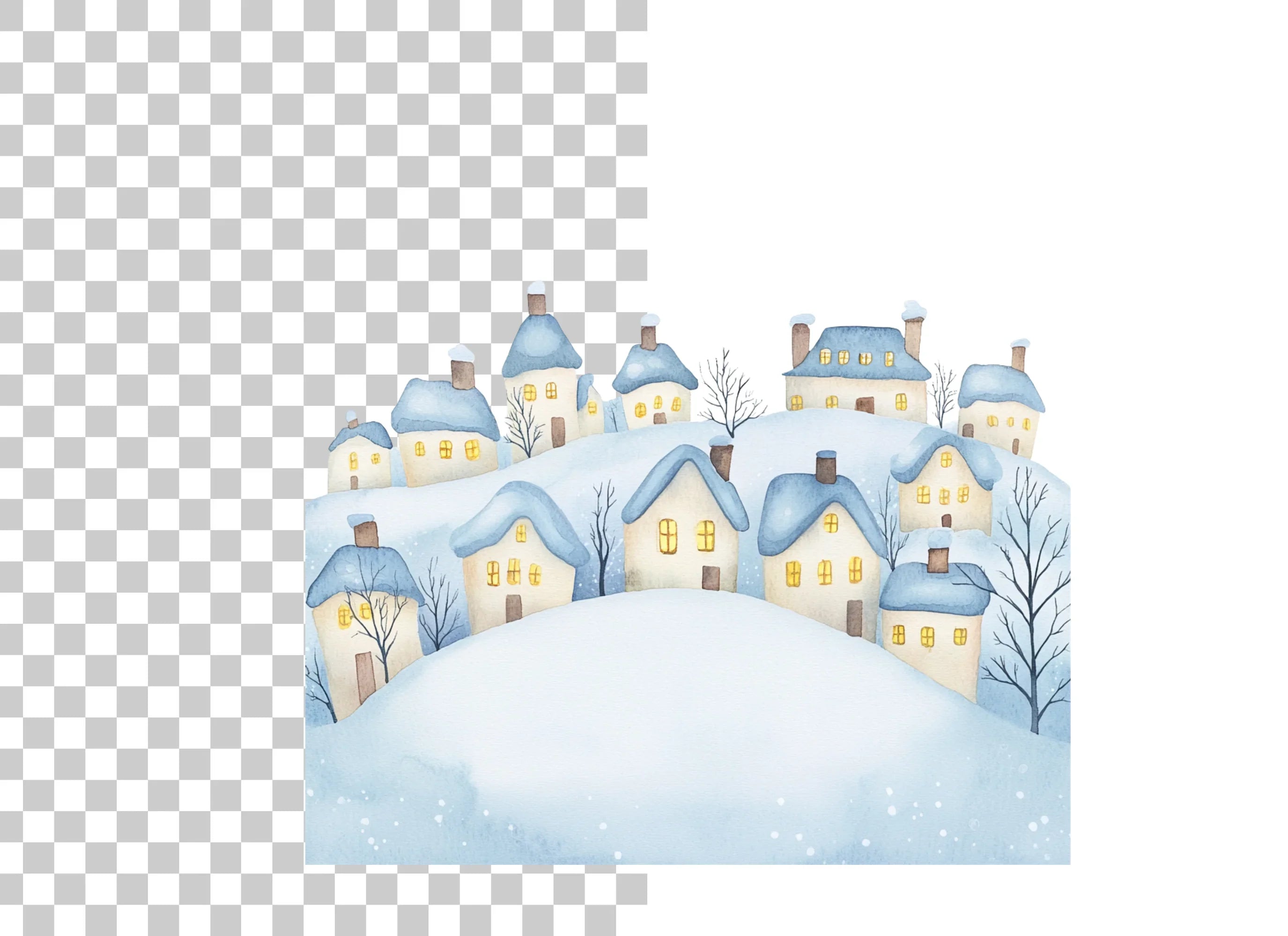 Winter Village Clipart Bundle