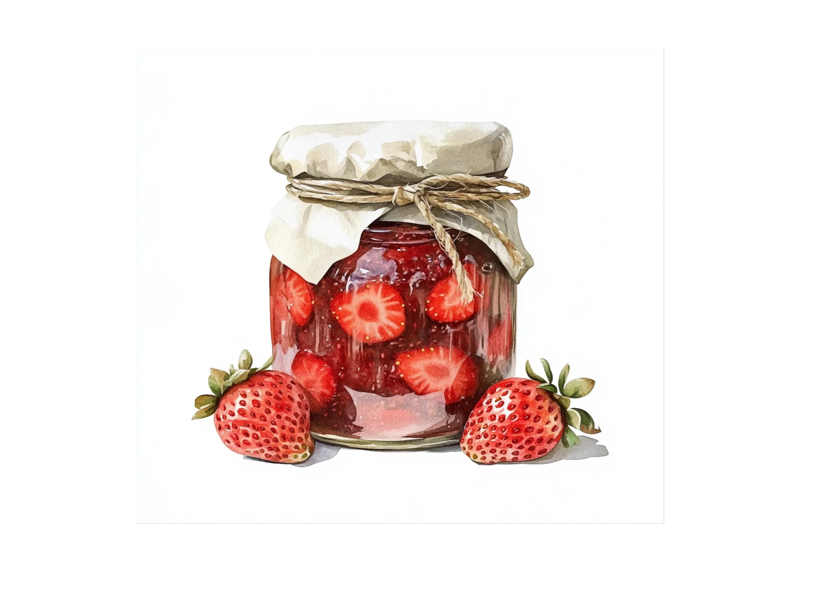 Strawberry Jam Jar Clipart Bundle