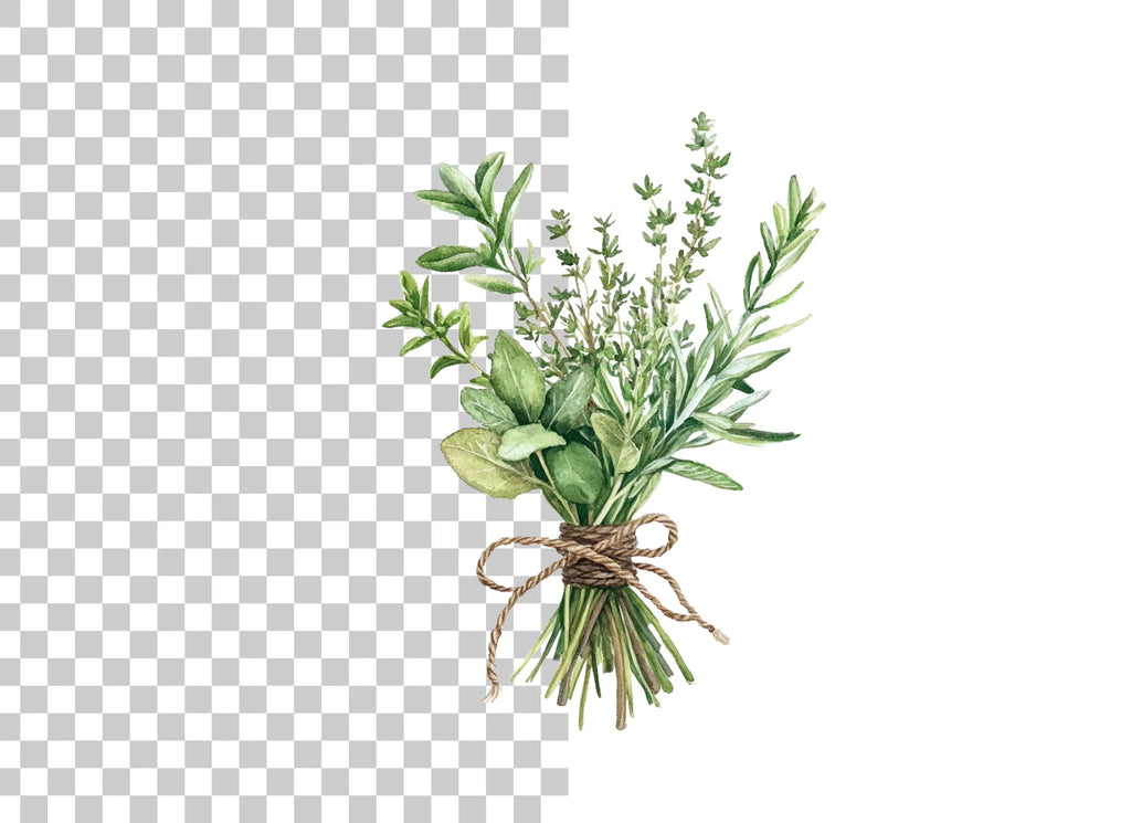 Rustic Herb Bundles Clipart Collection