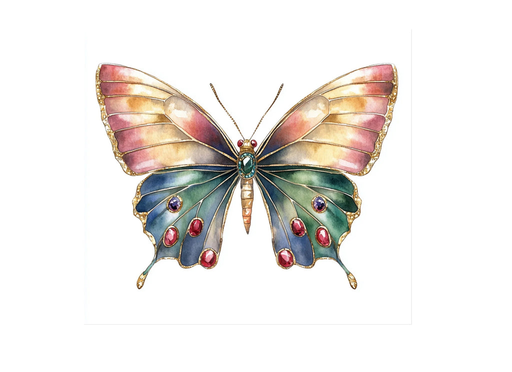 Gemstone Butterfly Clipart Bundle