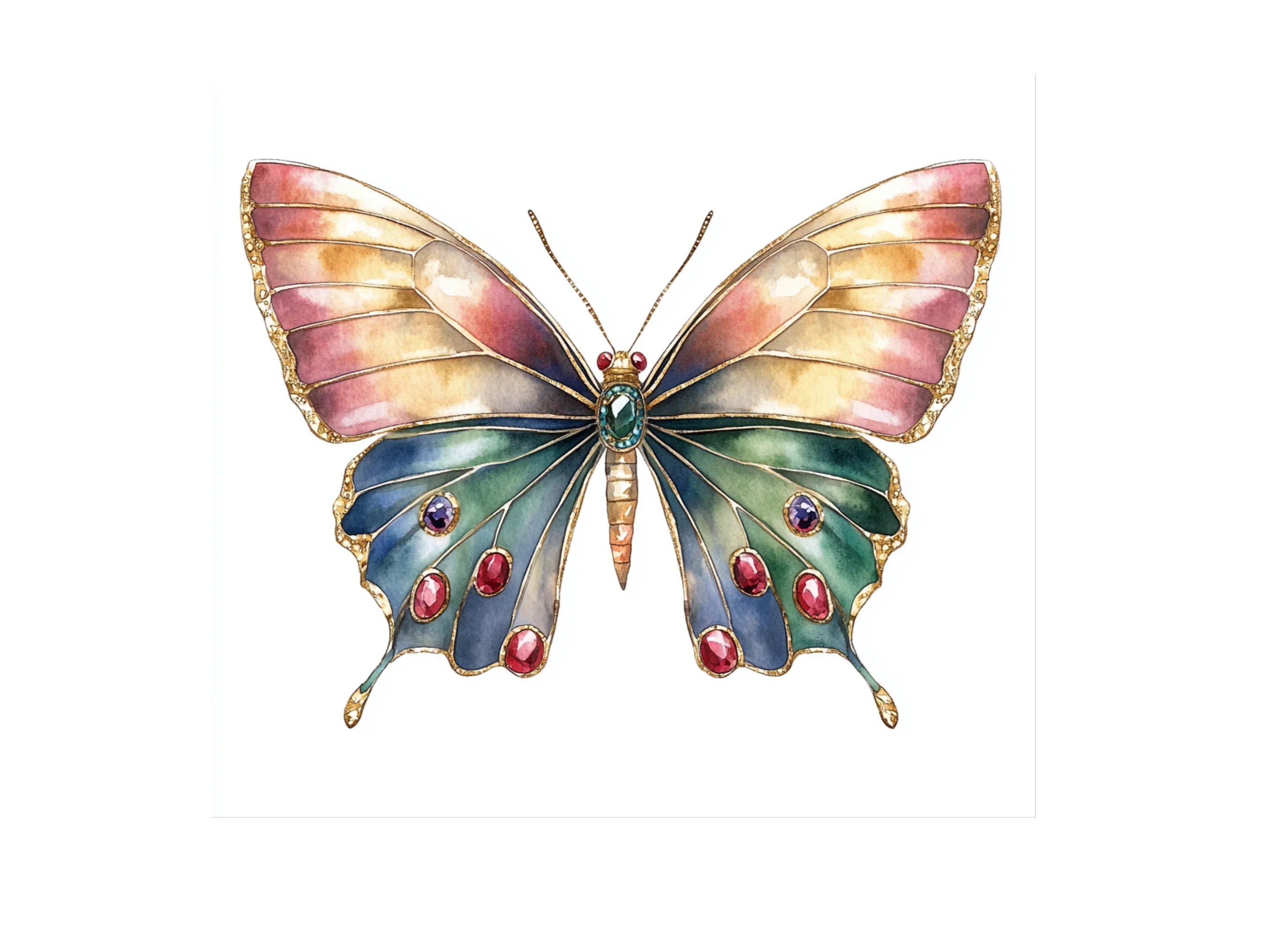 Gemstone Butterfly Clipart Bundle