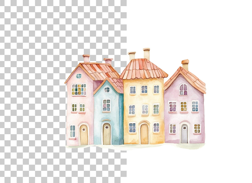 European Townhouses Clipart Bundle