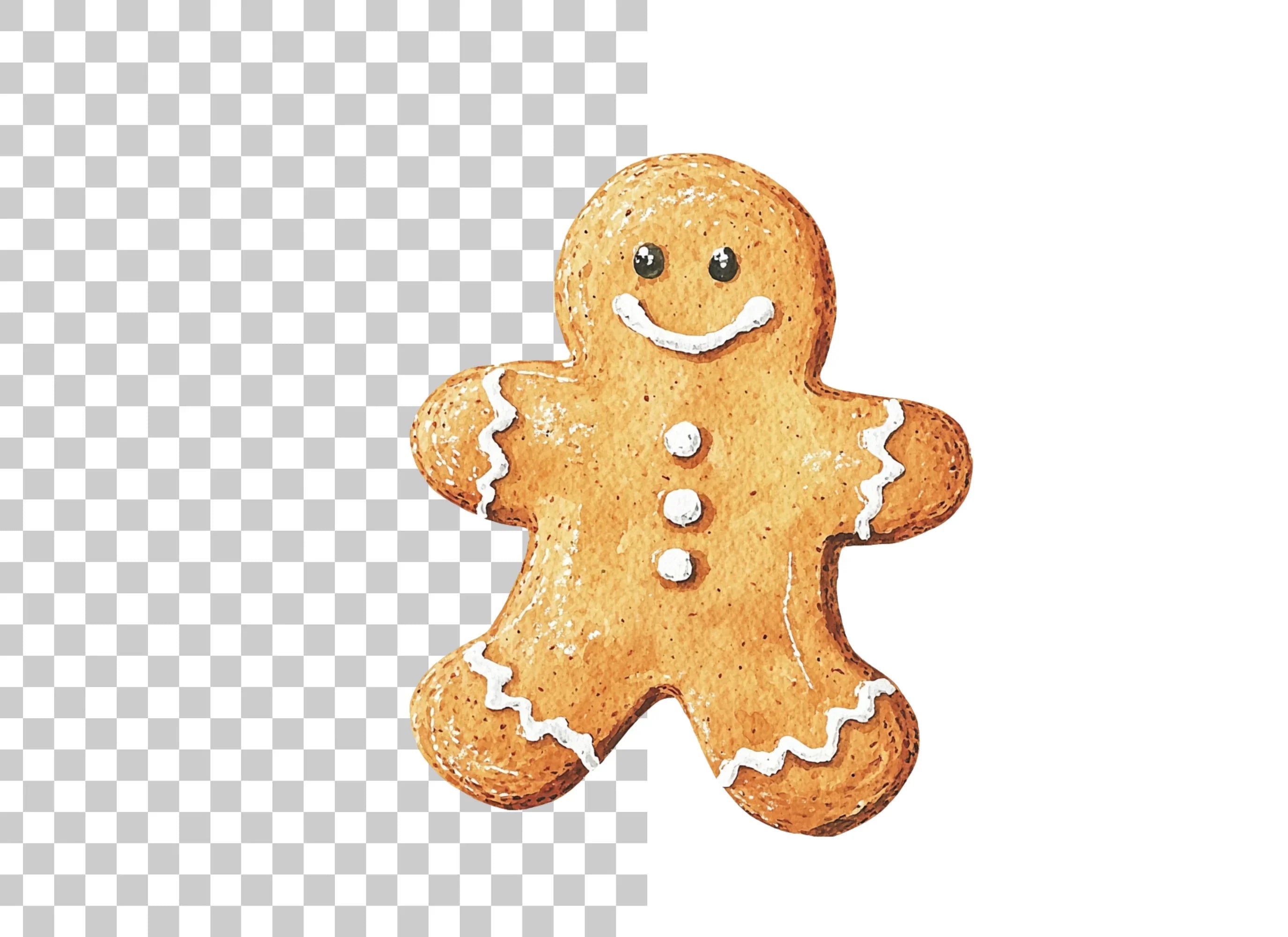 Smiling Gingerbread Man Trio Clipart Bundle