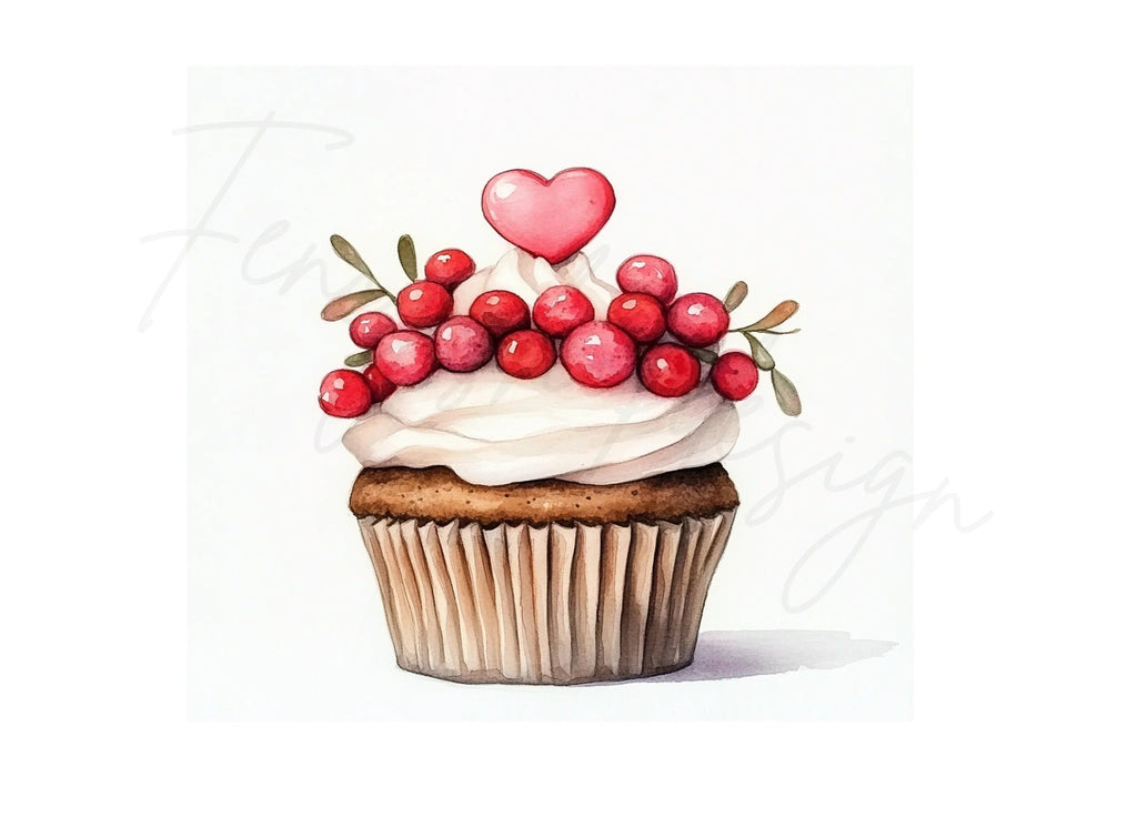 Valentine's Day Cupcakes Clipart Bundle