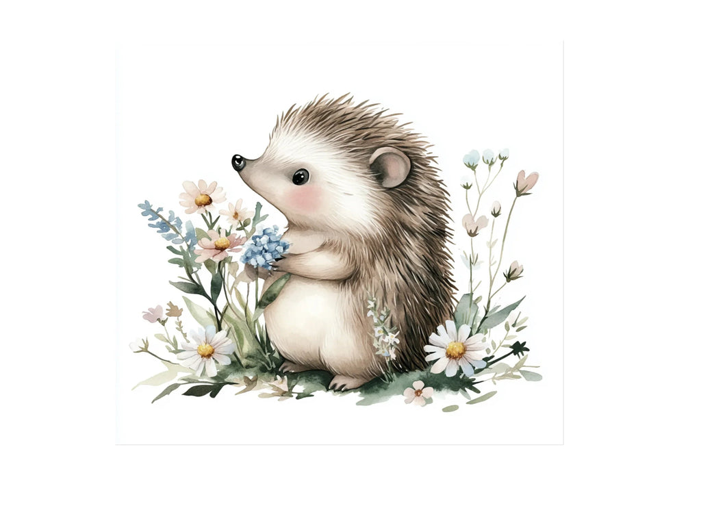 Sweet Hedgehog Floral Clipart Bundle