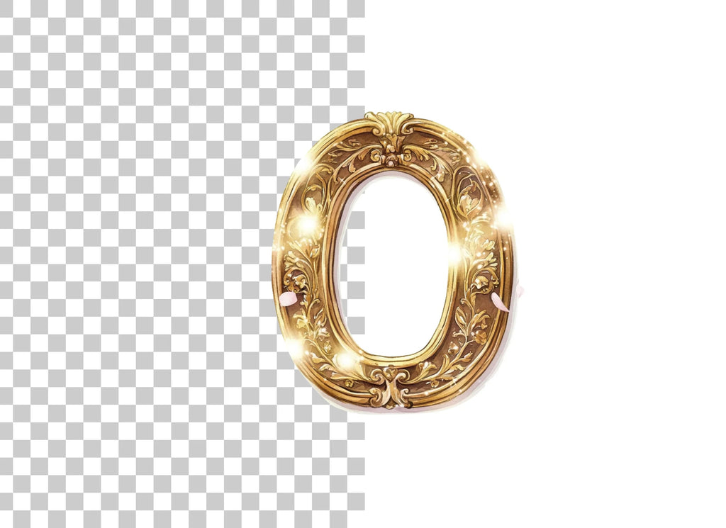 Golden Ornate Number Clipart Bundle