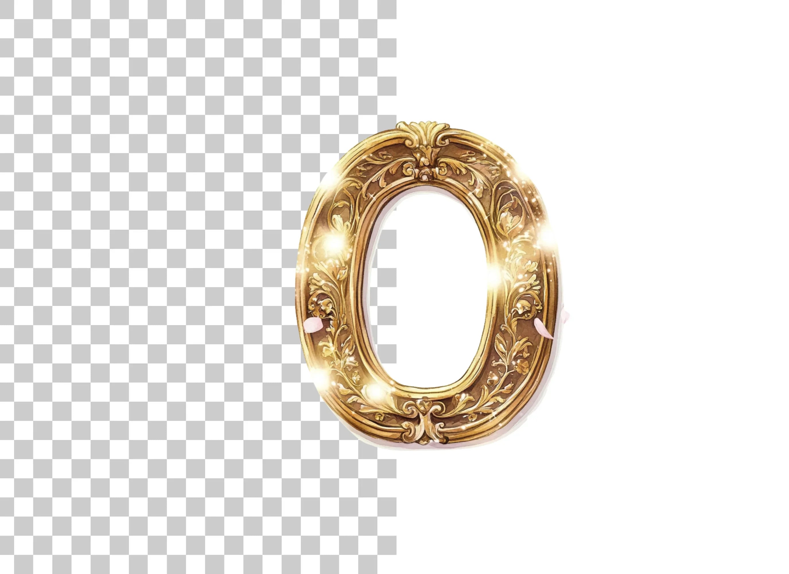 Golden Ornate Number Clipart Bundle