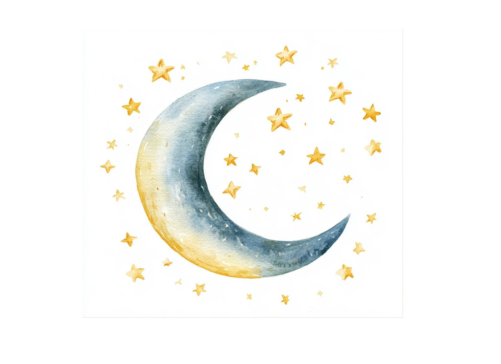 Sleeping Moon and Stars Clipart Bundle