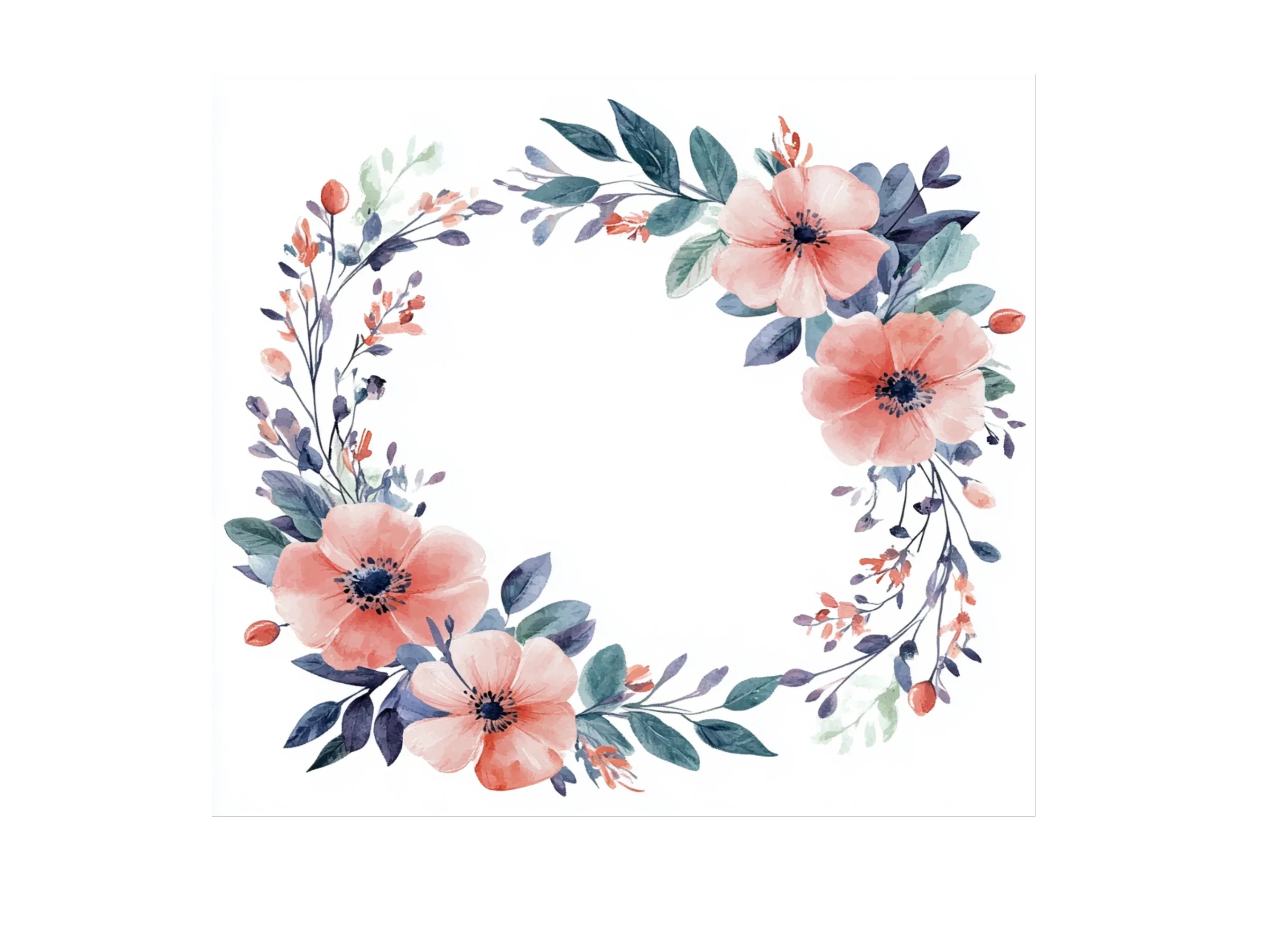 Elegant Floral Wreaths Clipart Bundle
