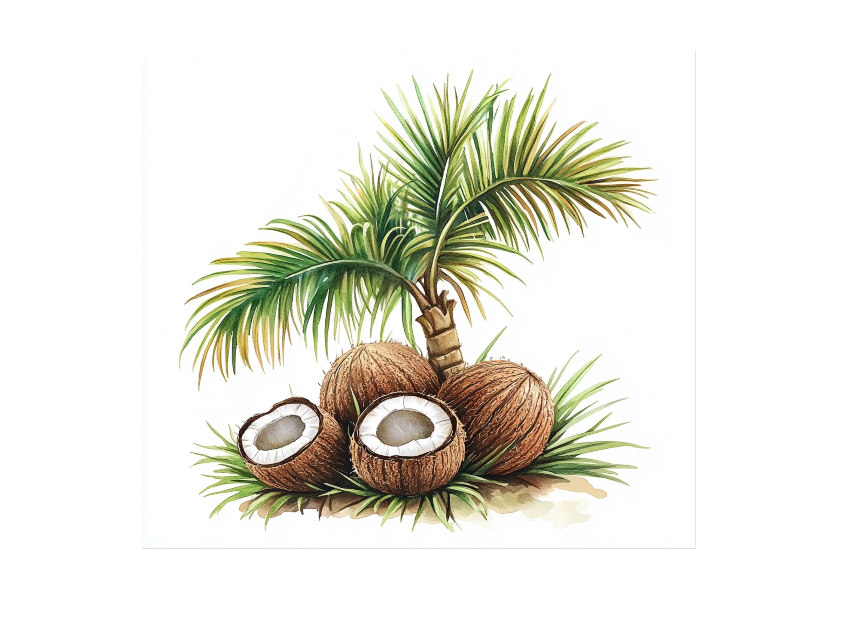 Palm Trees with Coconuts Clipart Bundle