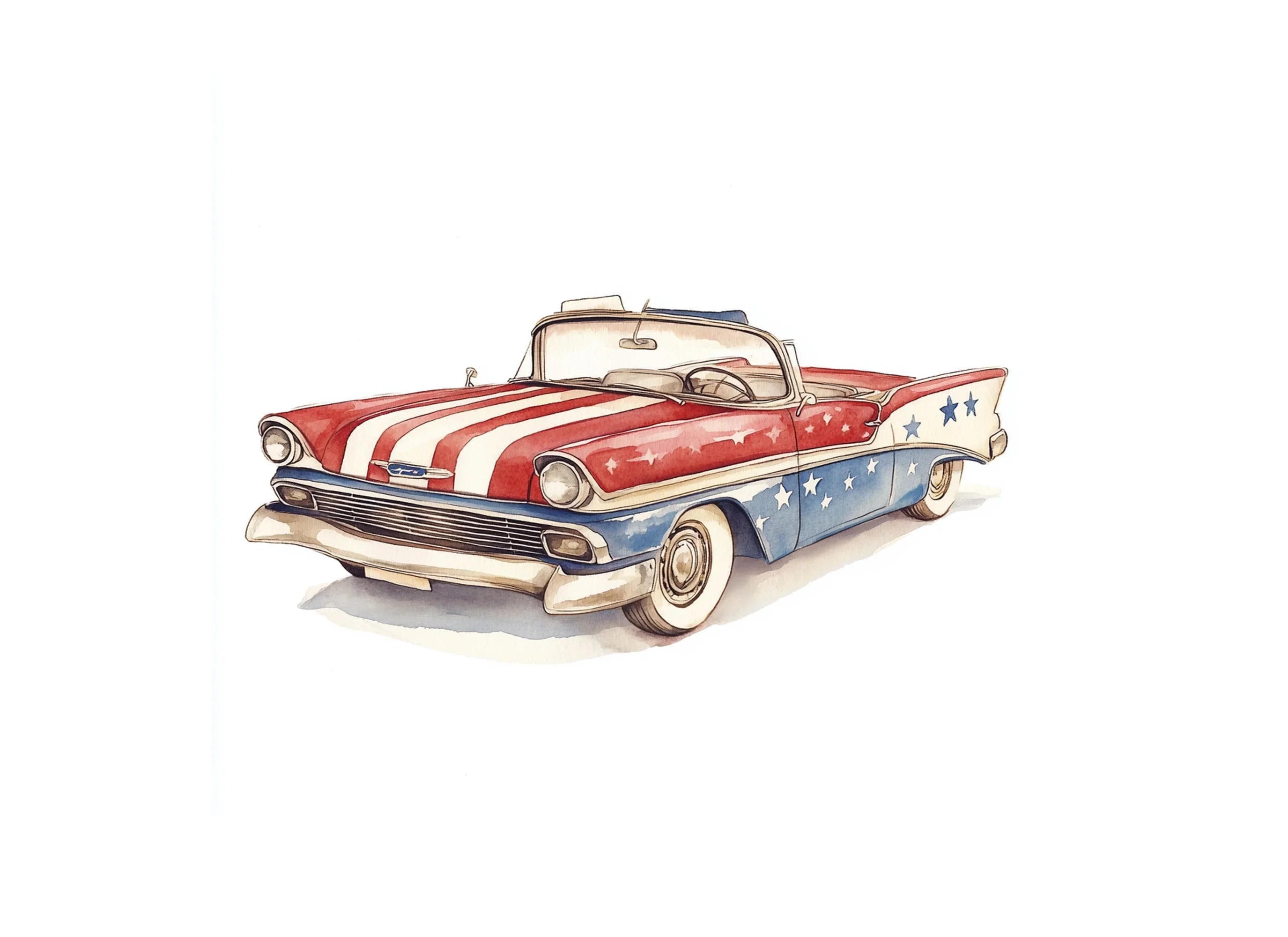 Vintage American Cars Clipart Bundle