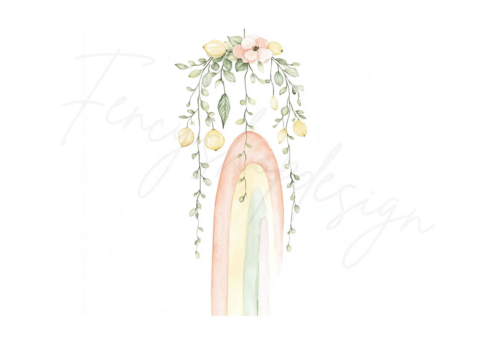Boho Floral Rainbow Clipart Bundle