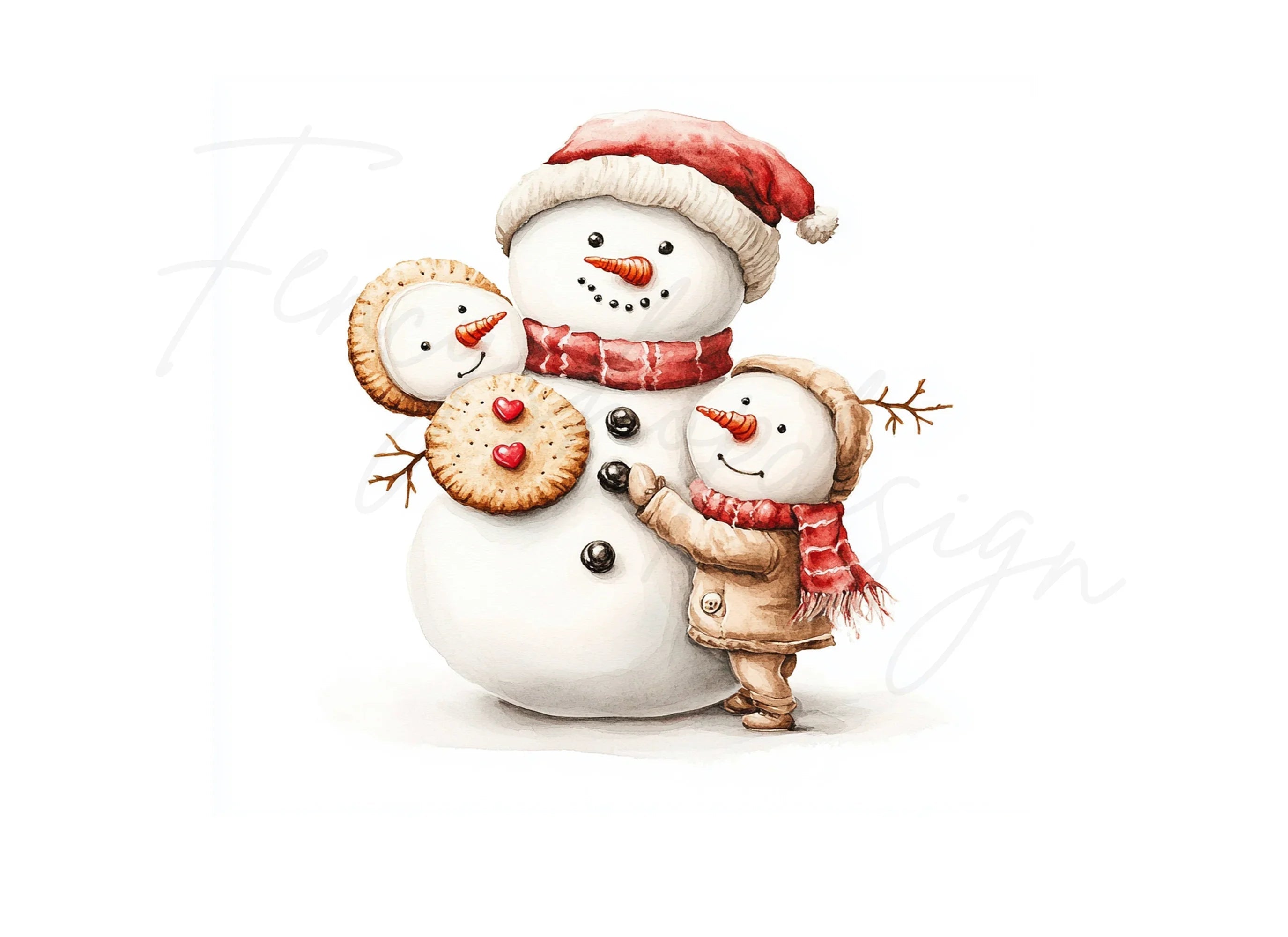 Snowman Couple Winter Holiday Clipart Bundle