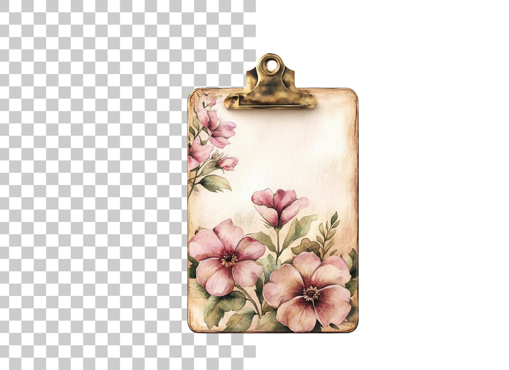 Floral Clipboard Clipart Bundle