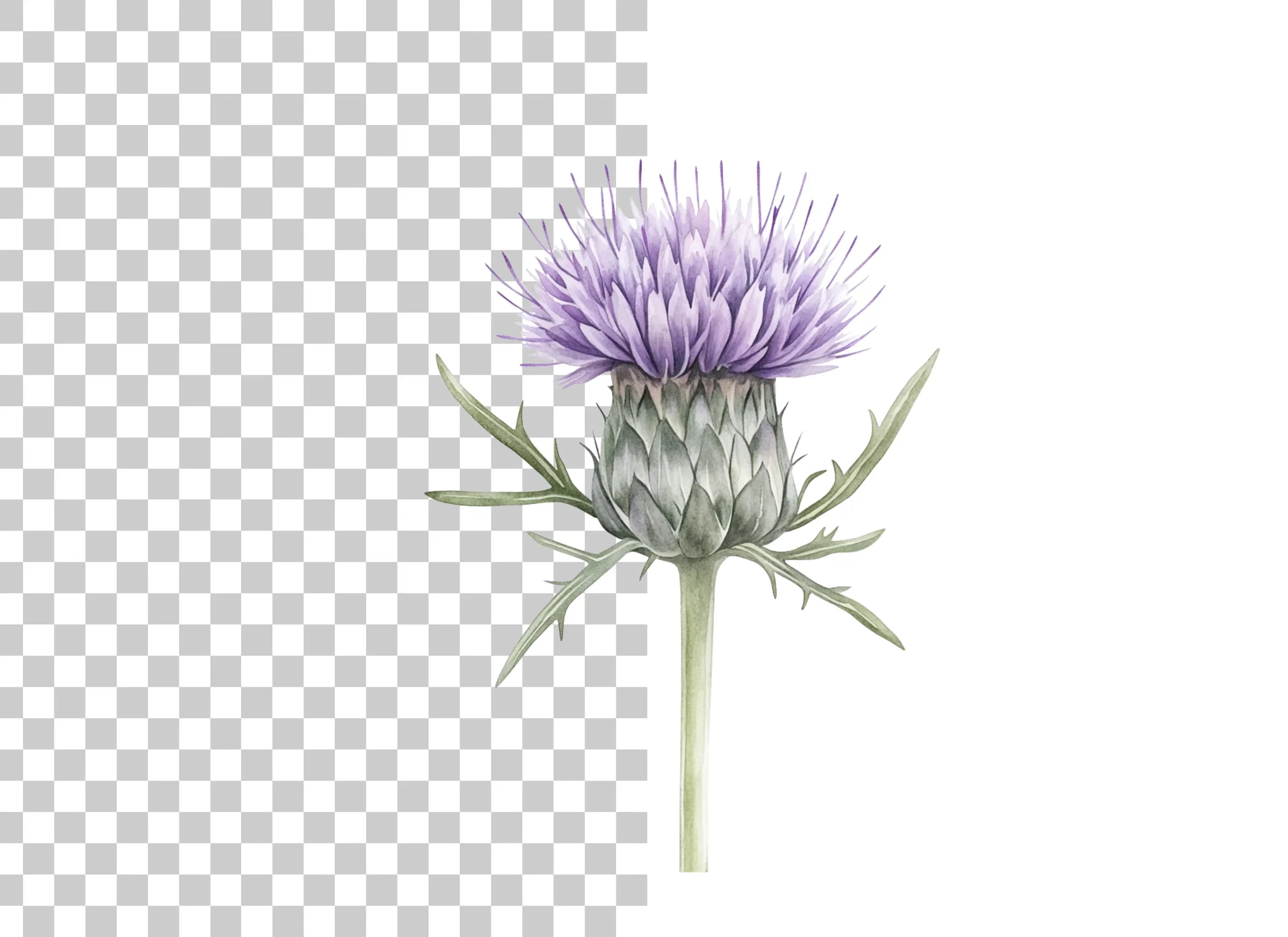 Elegant Thistle Bloom Clipart Bundle