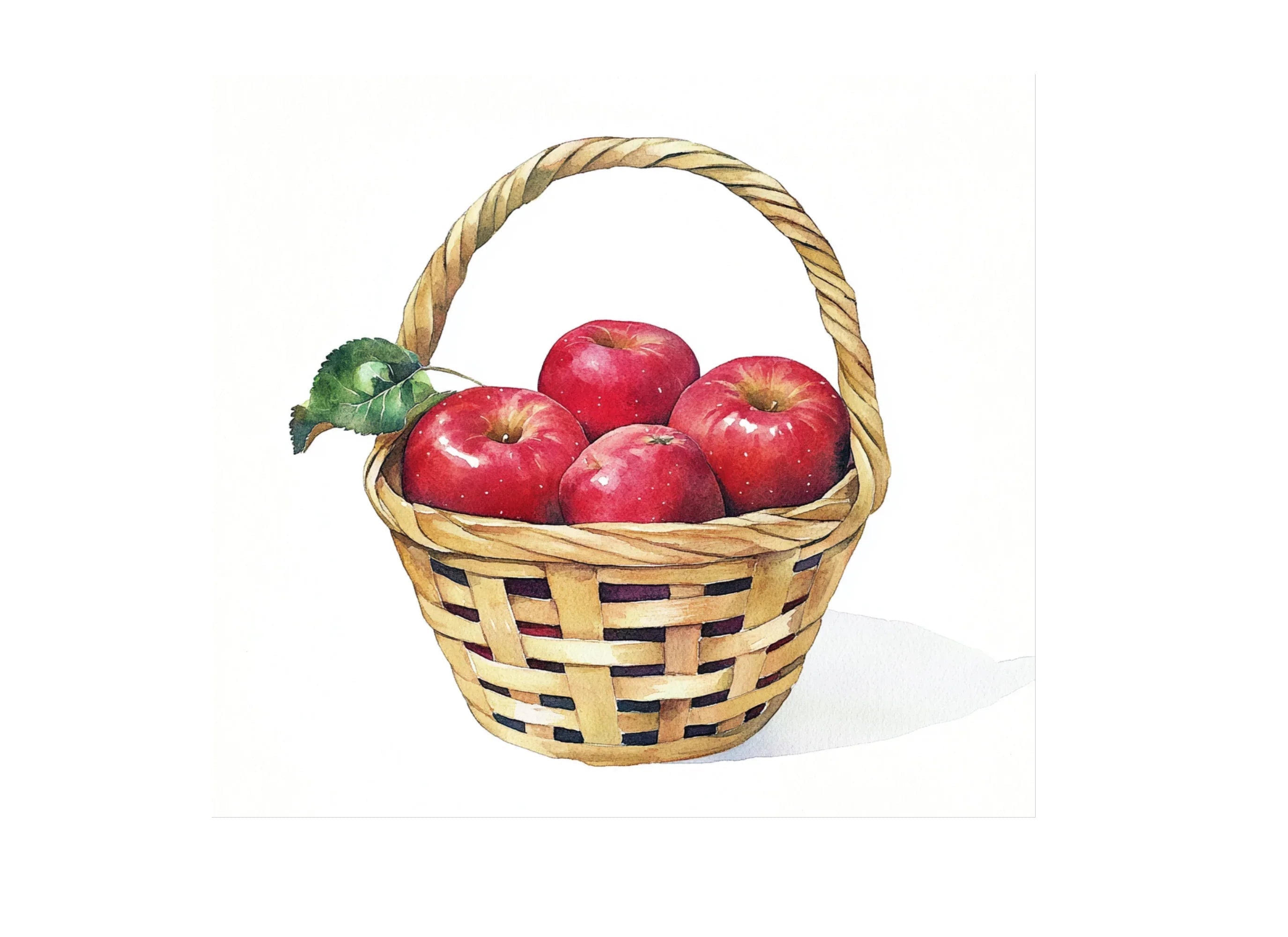 Hand Drawn Apple Basket Illustrations Clipart Bundle