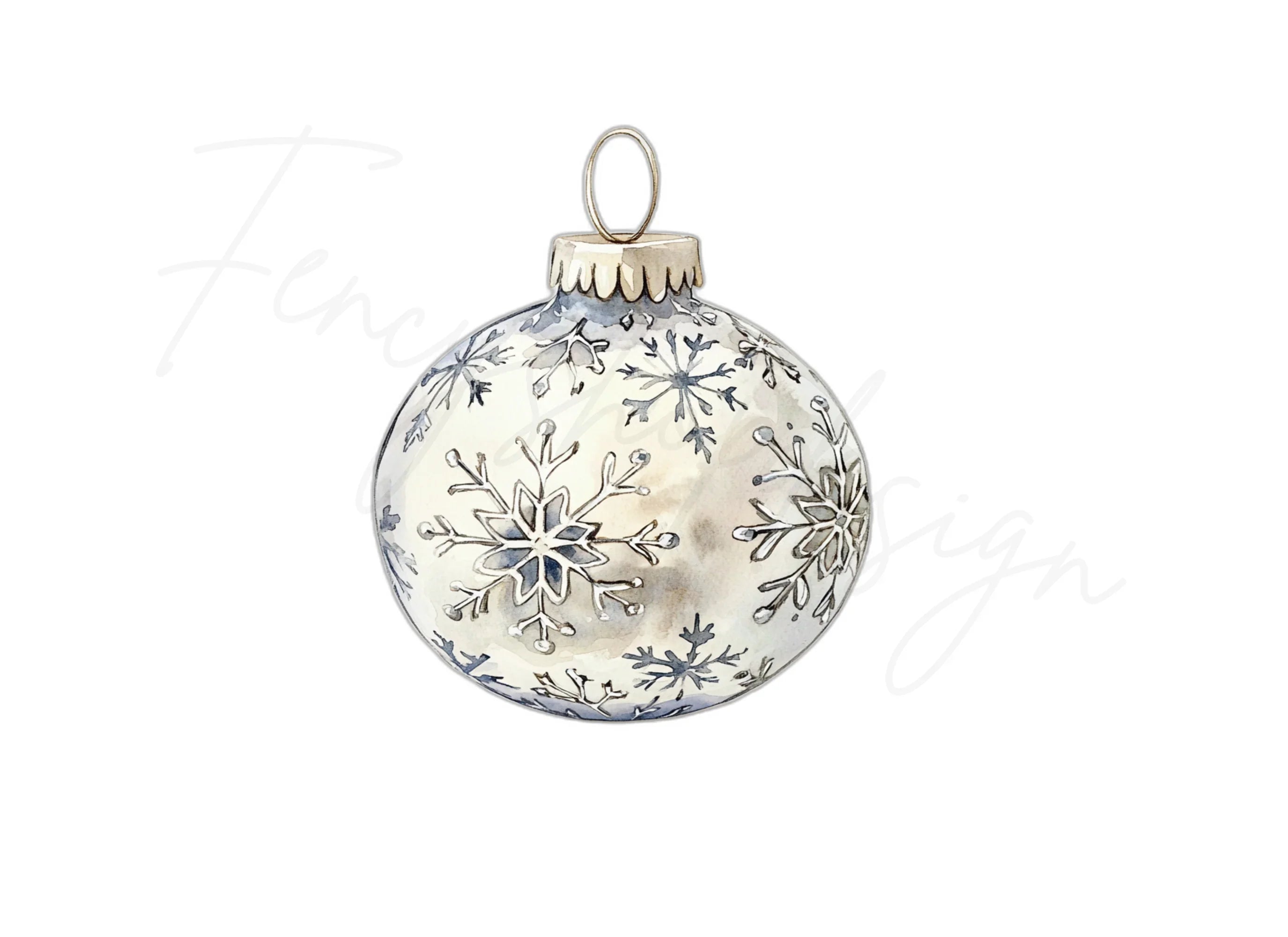 Snowflake Christmas Ornaments Clipart Bundle