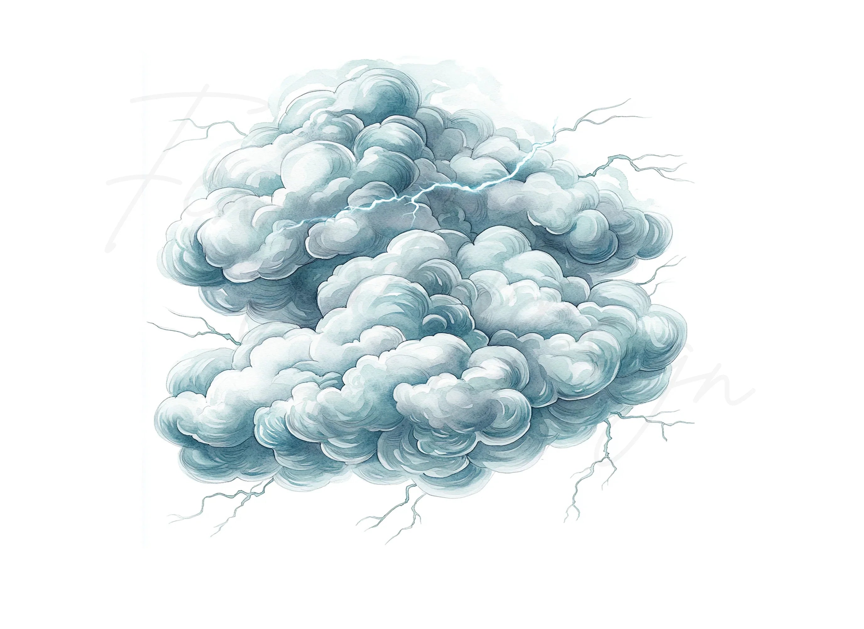 Storm Clouds Clipart Bundle