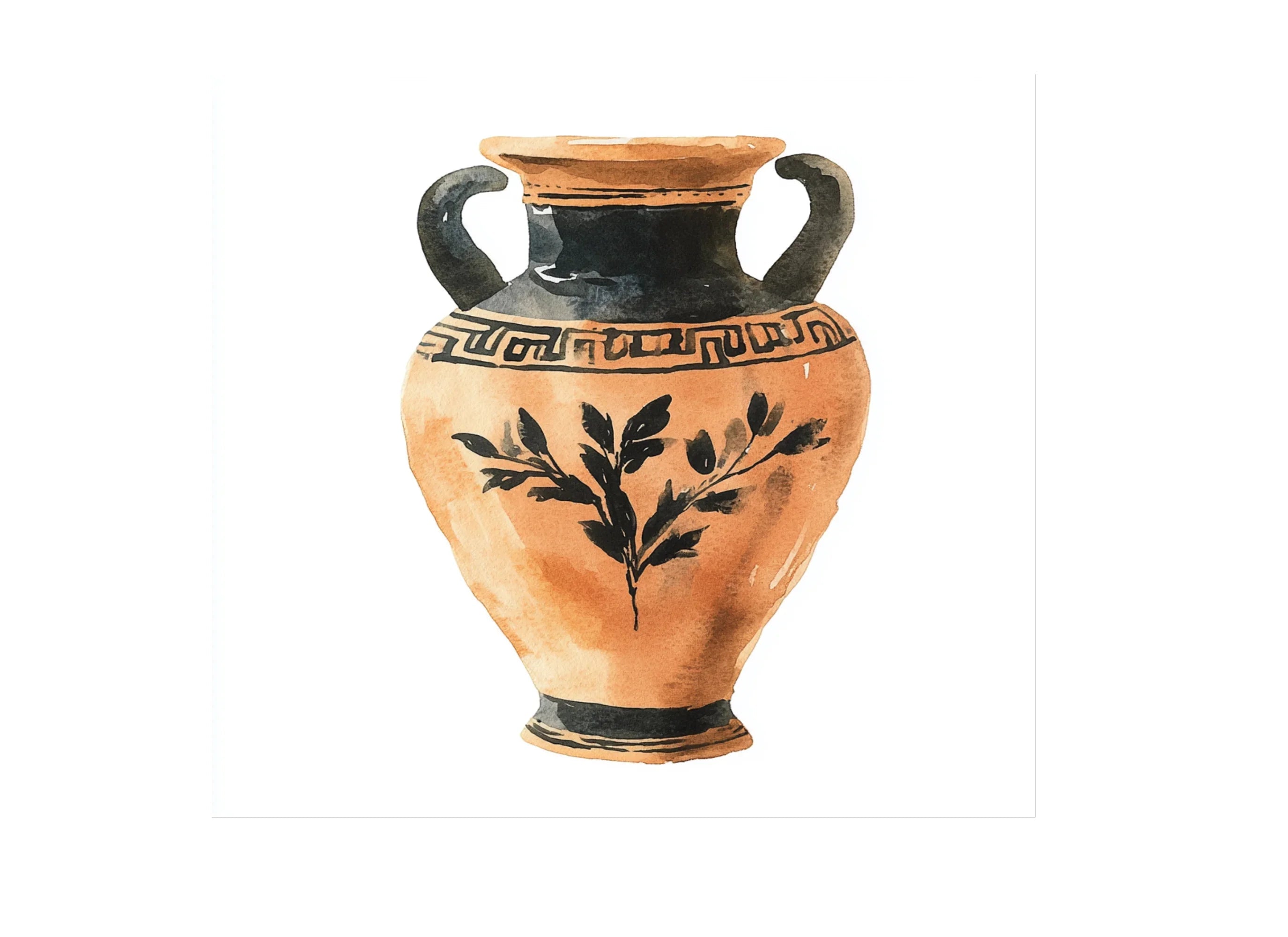 Terracotta Greek Vases Clipart Bundle